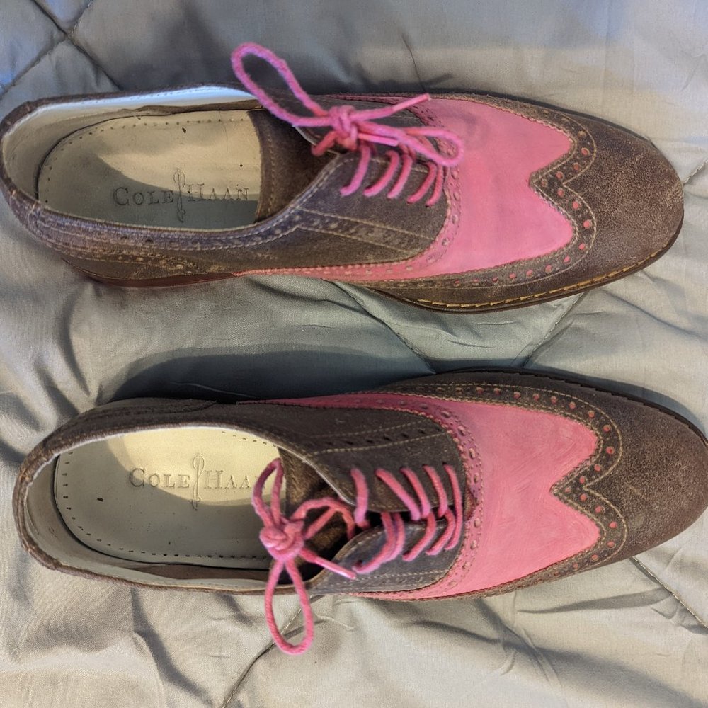 Cole Haan - Men's Fashion Shoes - Pink and Steel Gray - Size 8M